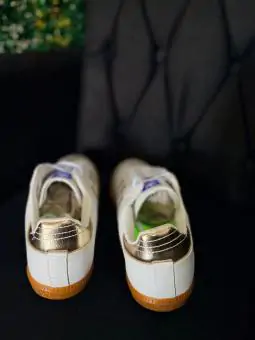Tênis Adidas Samba Branco Dourado