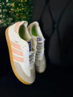 Tênis Samba Adidas Branco Rose