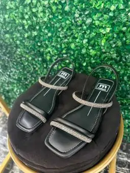 Sandália Feminina Flat Moleca Preto